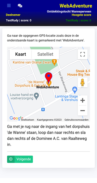 screenshot WebAdventure speurtocht app Wanneperveen