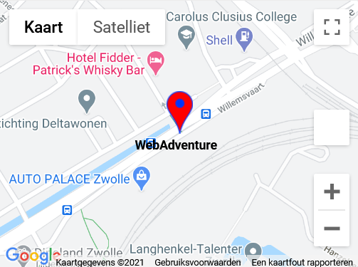 Google Maps in de speurtocht app WebAdventure